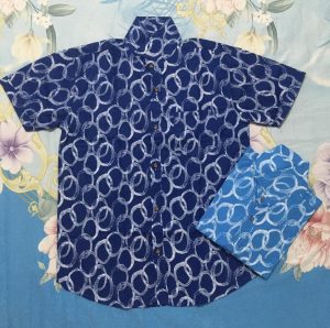 Navy Sky blue printed
