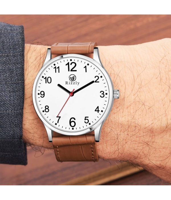 Brown Leather Analog Men's Watch - Image 2