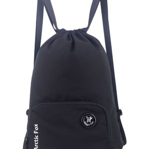Arctic Fox Draw String Bags Black Backpack