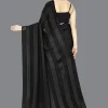 Sherine Black Satin Saree Without SDL579781767 3 f3162